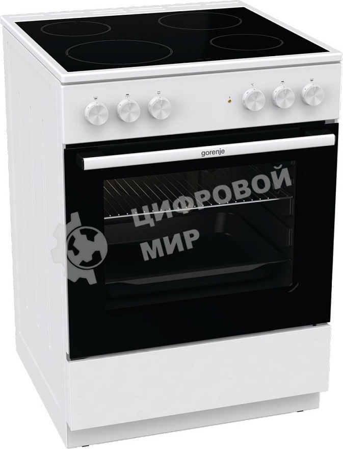 Плита электрическая Gorenje GEC6A11WG белый, конфорок 4 шт, духовка 65 л, 60 см x 85 см x 60 см