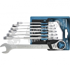 Набор ключей комбинированных Gross 14859 трещоточных, СRV, 7 шт -8 19 мм