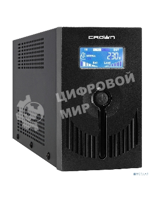 Источник бесперебойного питания CROWN Line Intractive CMU-SP650EURO LCD USB 650VA\390W, корпус металл, 1x12V/7AH, розетки 2*EURO+3*IEC, трансформатор AVR 140-290V, LCD-дисплей, съемный кабель 1.2 м, порт RJ11/45, порт USB, защита: от перегрузки, от КЗ, от скачков напражения