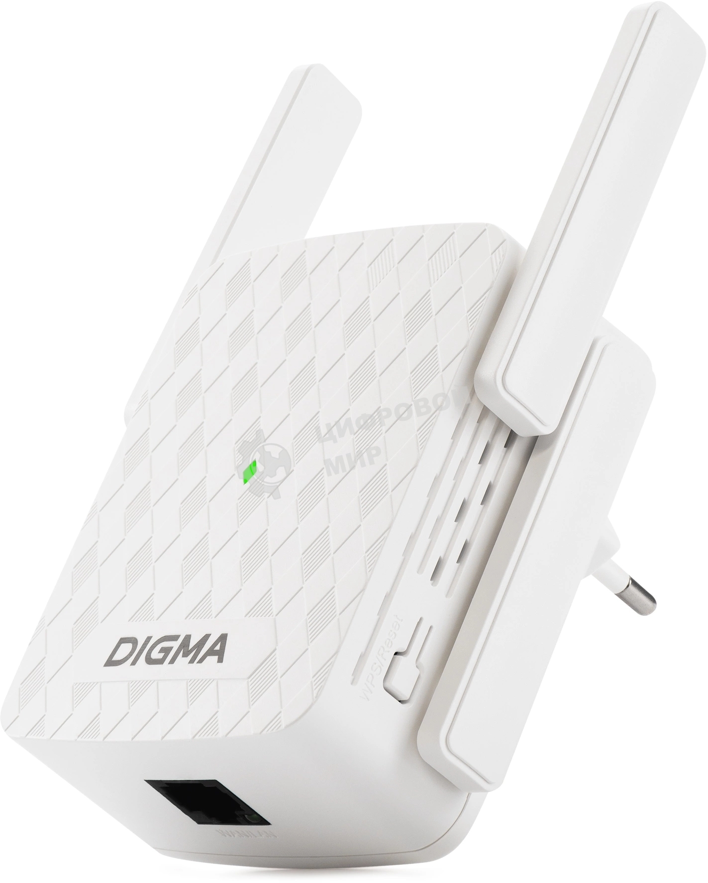 Повторитель беспроводного сигнала Digma D-WR310 (D-WR310V2) N300 Wi-Fi белый