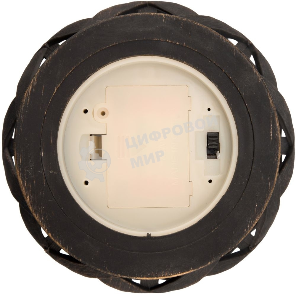 Декоративный фонарь со свечкой, плетеный корпус, бронза, размер 14х14х16,5 см, цвет теплый белый