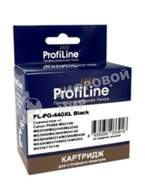 Картридж струйный ProfiLine PL-PG-440XL для принтеров Canon PIXMA MG2140/MG2240/MG3140/MG3240/MG3540/MG3640/MG4140/MG4240/MX374/MX394/MX434/MX454/MX474/MX514/MX524/MX534 с чернилами Black