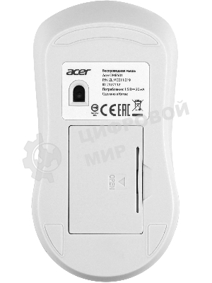 Мышь Acer OMR501 белый оптическая 1600dpi silent беспров. USB 4but (ZL.MCE11.018)