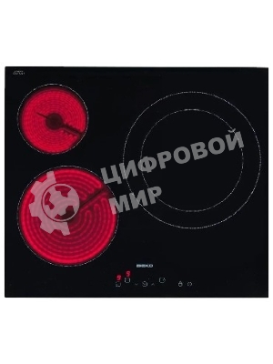 Встраиваемая электрическая варочная поверхность Beko HIC 63401 T, Черный