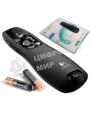 Презентер беспроводной Logitech R400 черный, радиоканал, USB, кнопки - 5