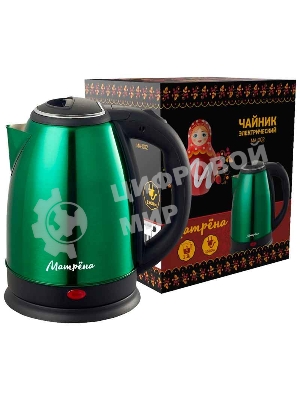 Чайник Матрена MA-002 электрический (1.8 л) стальной зеленый