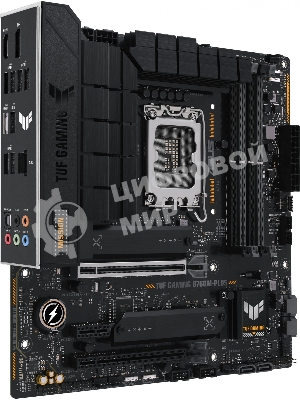 Материнская плата ASUS TUF GAMING B760M-PLUS, LGA 1700, Intel B760, 4xDDR5, 4xSATA, 2xM.2, 1xPCIe 5.0 x16, 1xPCIe 4.0 x4, 1xPCIe x1, 2xUSB-A 3.2 Gen 2, 3xUSB-A 3.2 Gen 1, 2xUSB 2.0, 1xUSB-C 3.2 Gen 2x2, 1x2.5Gb LAN, 5x3.5 мм, 7.1, mATX