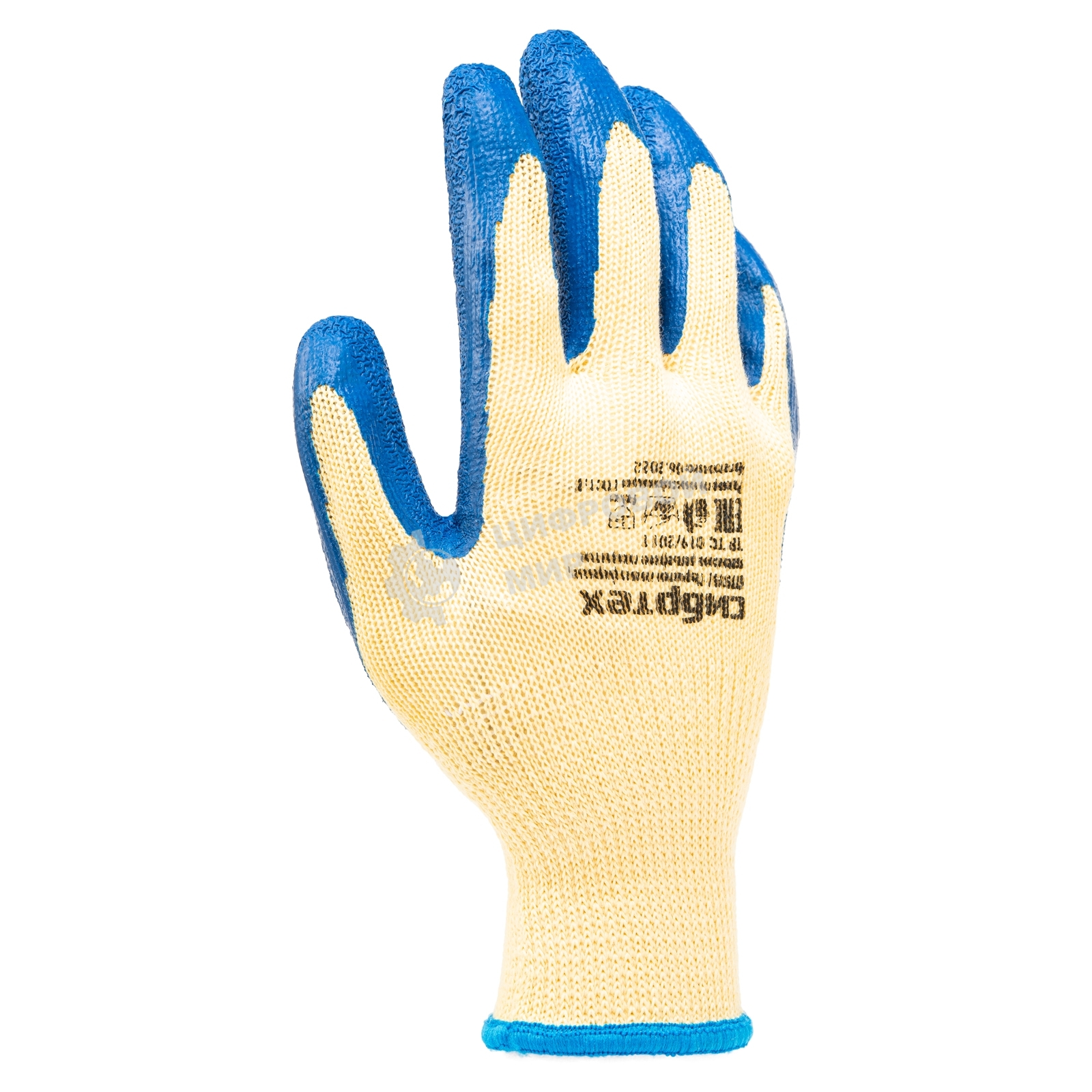 Перчатки трикотажные Сибртех полиэфирные, латексное рельефное покрытие, размер 8