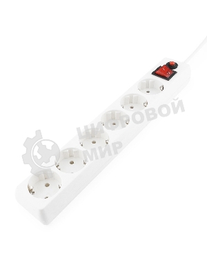 Сетевой фильтр Гарнизон 6 р, 10А, 7 м, ур.защиты 4, белый, пакет
