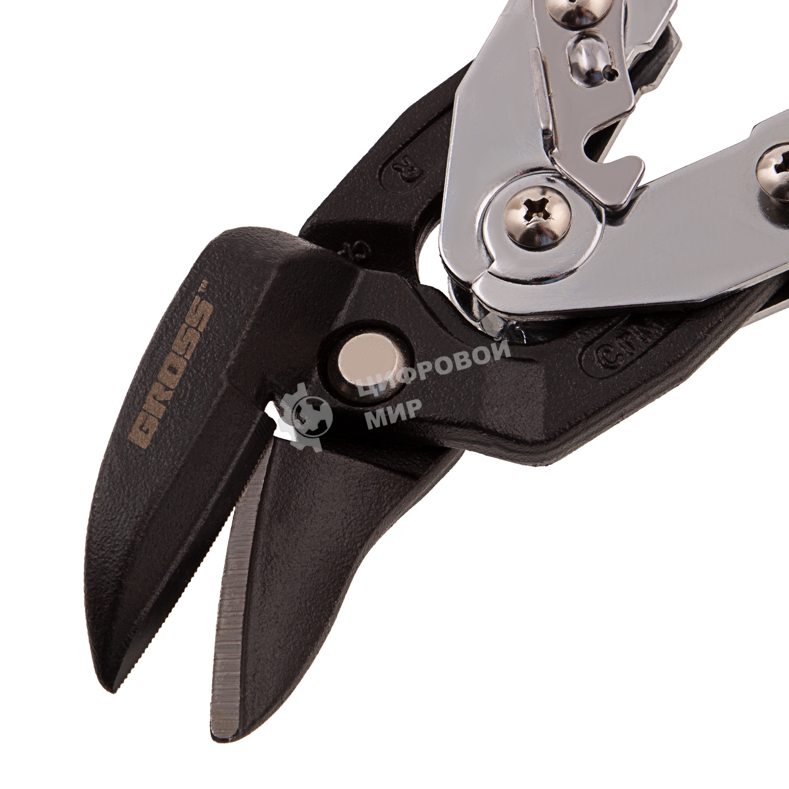 Ножницы по металлу GROSS 78351 усиленные 255мм прямой и правый резсталь-СrMo двухкомп.рукоятки