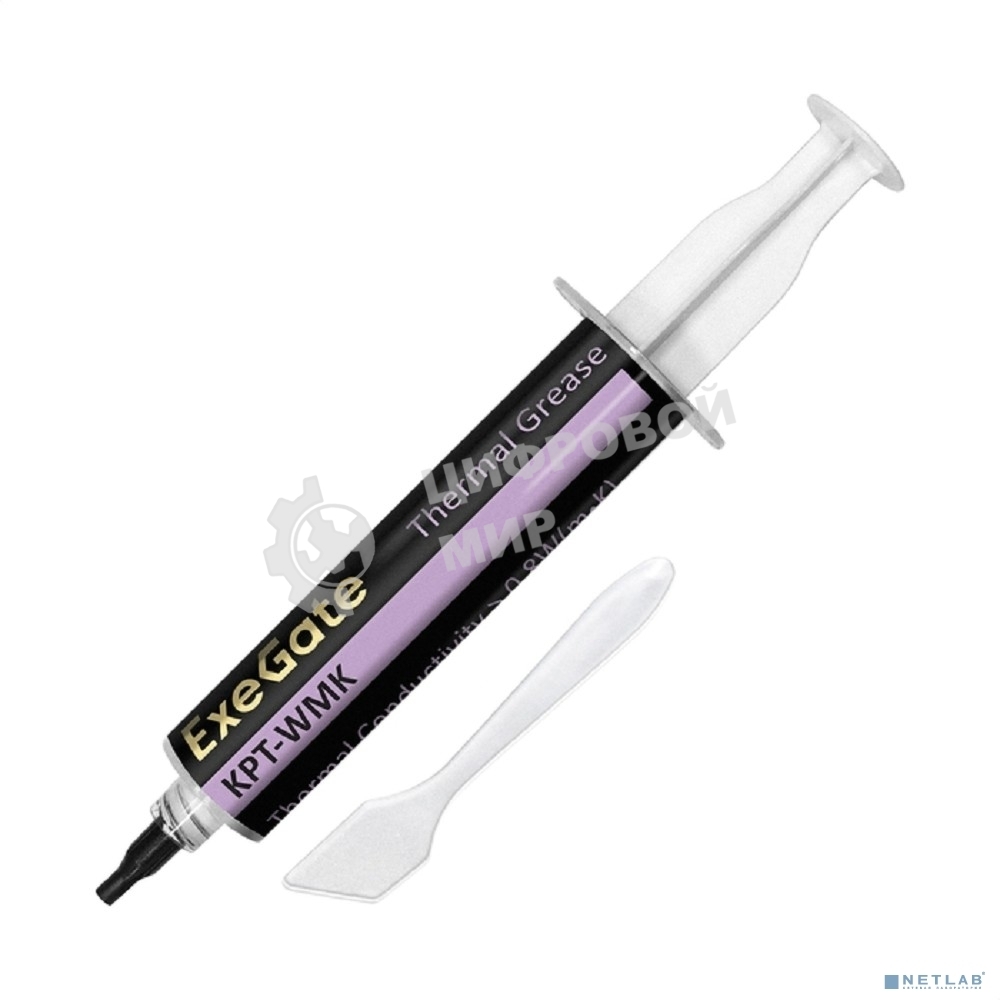 Термопаста ExeGate KPT-WMK (0,8 Вт/(м•К), 20г, шприц с лопаткой)