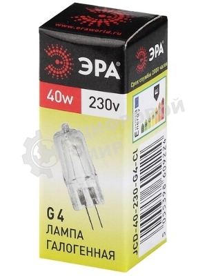 Лампа галогенная ЭРА G4-JCD-40W-230V-Cl(100/1000)