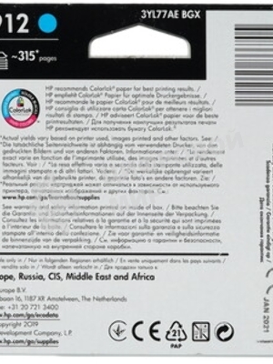 Картридж струйный HP 912 3YL77AE голубой (315стр.) для HP OfficeJet 801x/802x