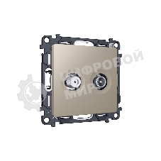 Комплект механизма розетки TV оконечной + SAT 5-862MHz 3.5dB/950-2150MHz 3.5dB ALFA Серо-бежевый матовый QUANT (AP3733, VM217) MA373310