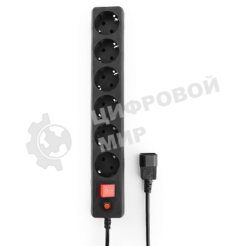 Сетевой фильтр Гарнизон EHB-0 0,5 м 6 розеток черный для UPS