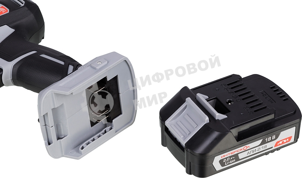 Дрель-шуруповерт аккумуляторная ИНТЕРСКОЛ ДАУ-13/18ВК, Аккумуляторный, 18В, 2 АКБ, Ударный, Кейс