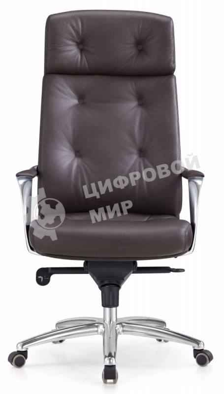 Кресло руководителя Бюрократ DAO/BROWN коричневый, кожа, крестовина алюминий