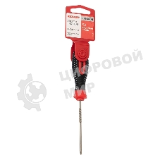 Отвертка крестовая Rexant PH 0х75 мм, трехкомпонентная рукоятка, сталь S2