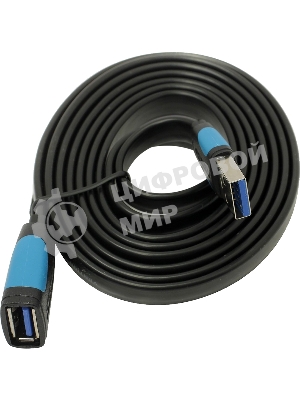 Кабель-удлинитель Vention USB 3.0 AM/AF - 1,5 м плоский VAS-A13-B150