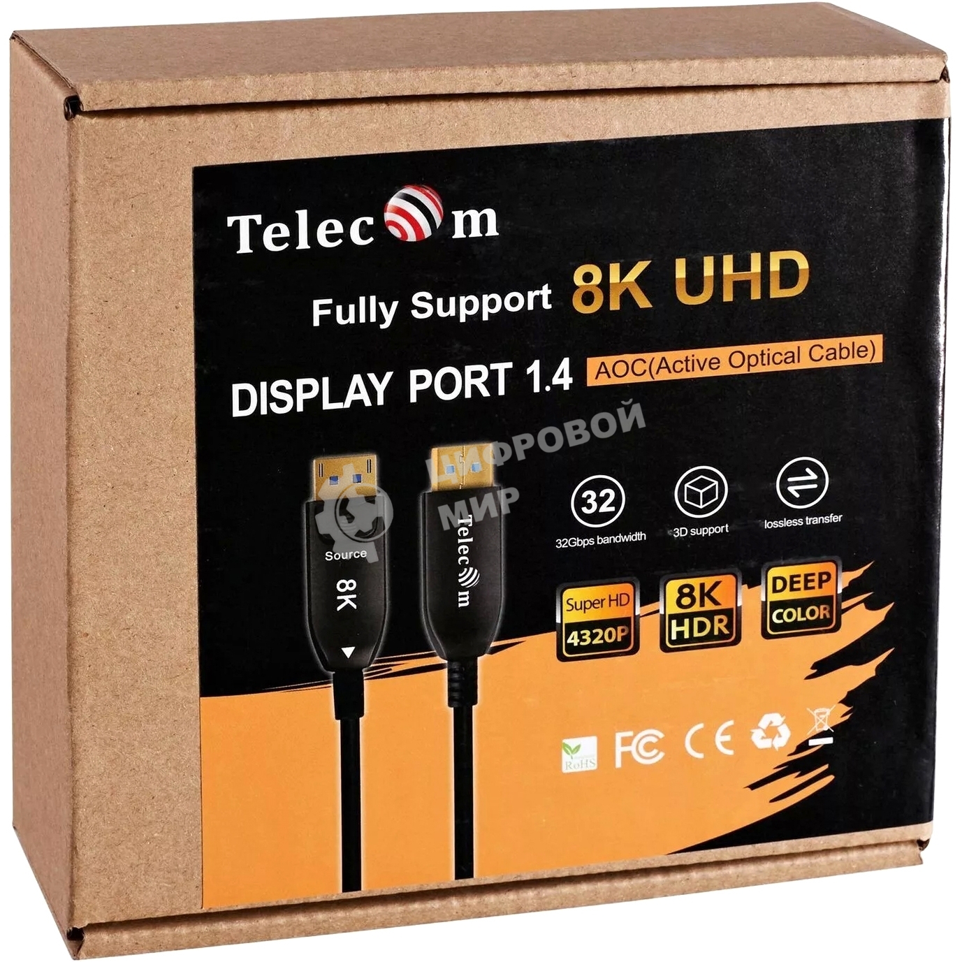 Активный оптический кабель Telecom DP1.4 8K@60Hz 30м TCG2130-30M