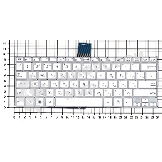 Клавиатура для ноутбука Asus F200CA F200LA F200MA X200 белая, без рамки, плоский Enter
