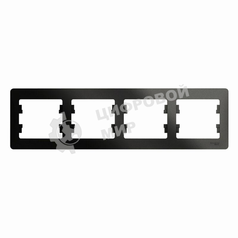 Рамка 4-м Glossa горизонт. антрацит SchE GSL000704