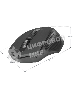 Мышь беспроводная Defender Datum MB-345 черный, 1600 dpi, радиоканал, USB, кнопки - 4