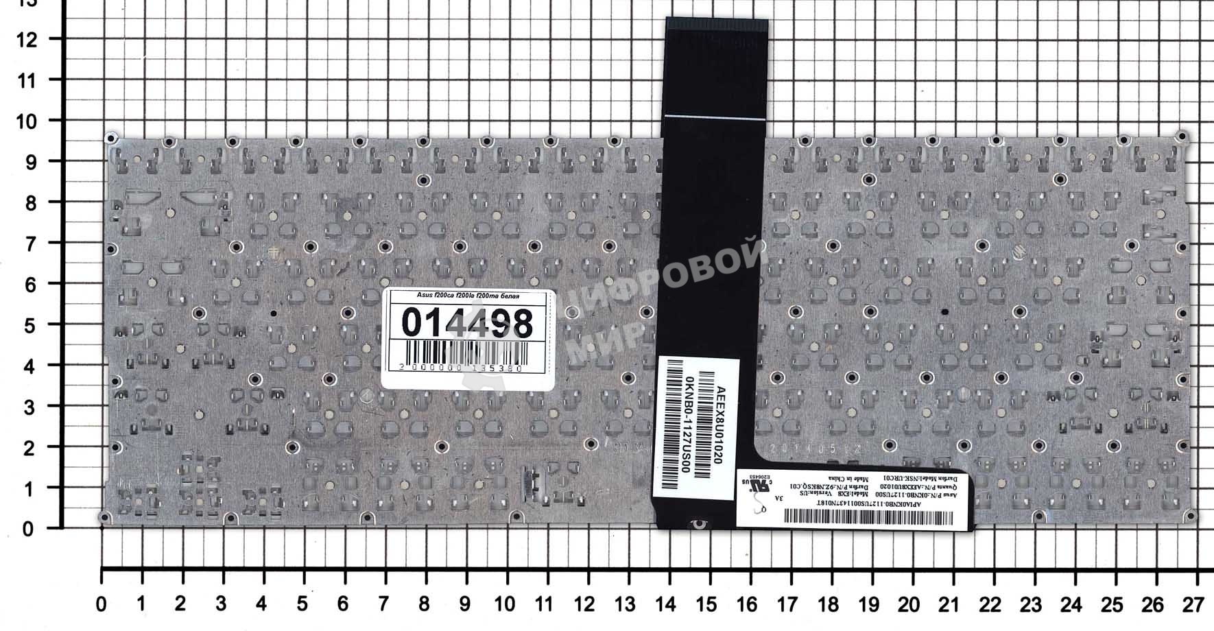 Клавиатура для ноутбука Asus F200CA F200LA F200MA X200 белая, без рамки, плоский Enter