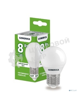 Лампа cветодиодная LED G45 IEK LL-G45-08-230-40-E27-G шар 8Вт 230В 4000К E27 GENERICA