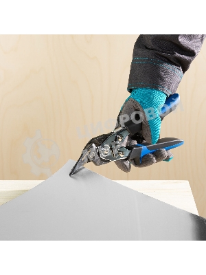 Ножницы по металлу GROSS 78351 усиленные 255мм прямой и правый резсталь-СrMo двухкомп.рукоятки