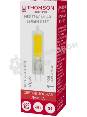 Лампа LED Thomson G4,  капсульная, 6Вт, 4000К, белый нейтральный,  TH-B4202, 1 шт.