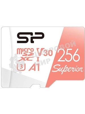 Флеш карта microSD 256Gb Silicon Power Superior A1 microSDXC Class 10 UHS-I U3 100/80 Mb/s (SD адаптер)