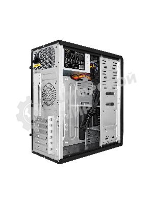 Компьютерный корпус Miditower ExeGate CP-601-UNS350 (ATX, БП UNS350 с вент. 12см, 2*USB, аудио, черный)
