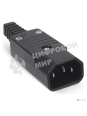 Вилка Cabeus, вилка C14, 10А, для кабеля, : черный