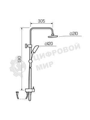 Стойка для душа с лейкой SL80-003-5