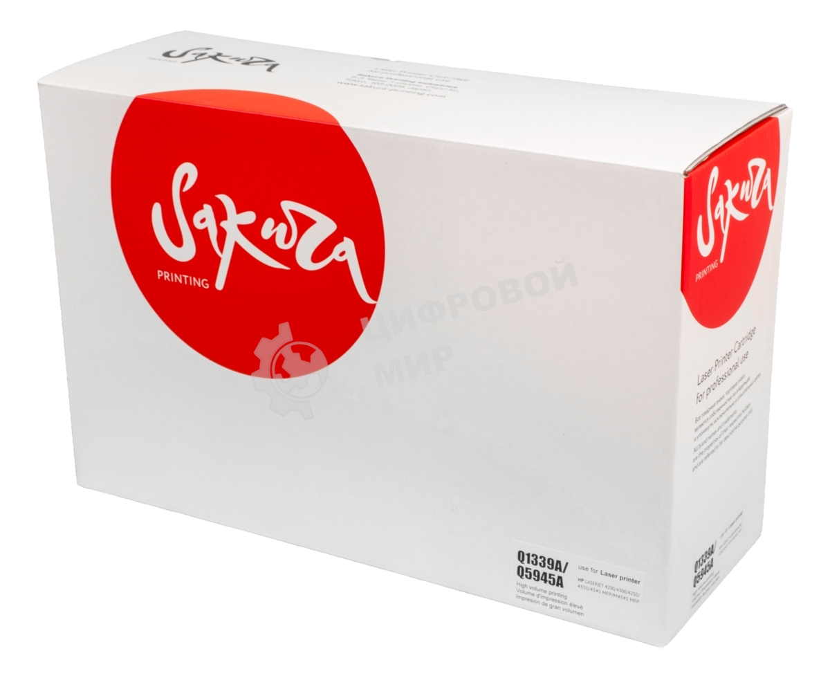 Картридж Sakura Q1339A/Q5945A для HP, черный, 18000 к.