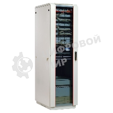 Шкаф коммутационный ЦМО ШТК-М-18.6.6-1ААА 18U 600x600 мм пер. дв. стекл задн. дв. стал. лист 2 бок. пан. направл. под закл. гайки 270 кг серый