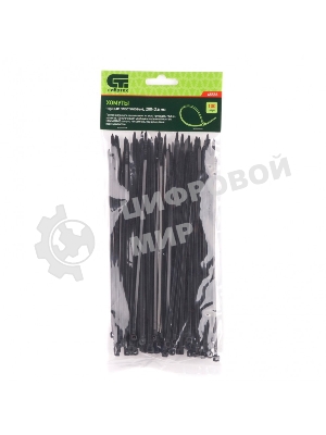 Хомуты Сибртех, 200 х 3,6 мм, пластиковые, черные, 100 шт.