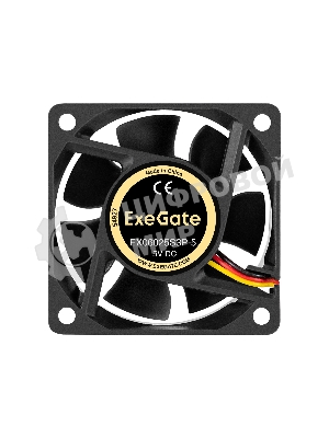 Вентилятор для корпуса ExeGate EX06025S3P-5 черный, 60 мм, 3500 об/мин, 25.3 дБ, 3 pin