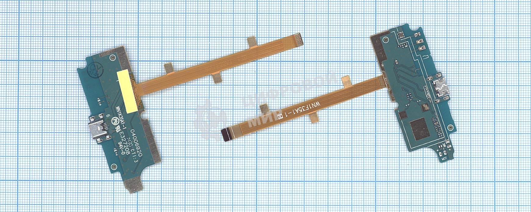 Разъем Micro USB для ZTE Blade L2 (плата с системным разъемом, микрофоном, вибро и шлейфом)