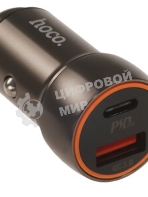 Автомобильное зарядное устройство Hoco Z46, 18Вт, USB, металлический серый, коробка