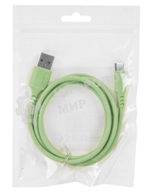 Кабель Defender F207, USB 2.0 (AM) - Type-C, 1 м, 2.4А, силиконовая оплетка, зеленый.