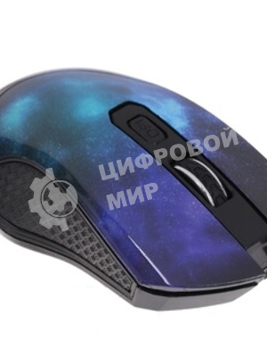 Мышь беспроводная Qumo Office M27 Universe синий, 1600 dpi, радиоканал, USB, кнопки - 4