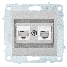 Ovivo Механизм роз. комп. 2-местн. (RJ45 CAT6), серебро, 600-000310-230