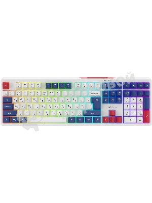 Клавиатура Oklick 725G проводная, USB Type-A, белый/красный