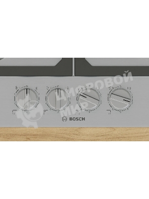 Газовая варочная поверхность Bosch PCP6A5I90M, 4 конфорки, нержавеющая сталь, 7500 Вт