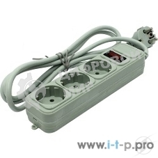 Сетевой фильтр ExeGate EX221177RUS SP-3-1.8G (3 розетки, 1.8 м, евровилка, серый)
