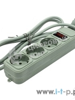 Сетевой фильтр ExeGate EX221177RUS SP-3-1.8G (3 розетки, 1.8 м, евровилка, серый)