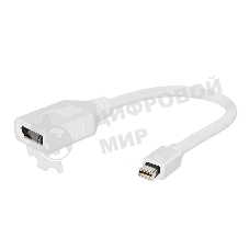 Переходник Gembird Переходник miniDisplayPort - DisplayPort, 20M/20F, 16см, белый