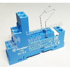 Розетка с винт. клеммами (с зажимной клетью) для реле 40.51 40.52 40.61 40.62 модули 99.01 в комплекте металлич. клипса 095.71 син. FINDER 95759SMA